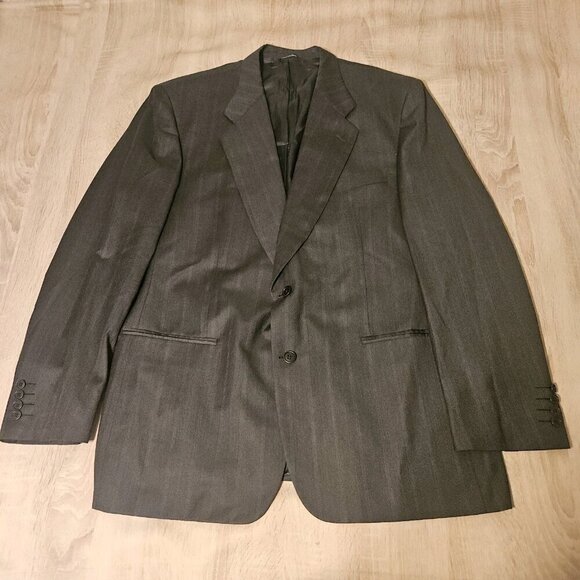 Example By Missoni Super 110's Blazer Sports Coat 46L Gray Striped - Picture 1 of 10